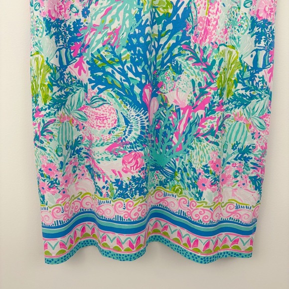 Lilly Pulitzer Sophilettta Dress Size XL Fished My Wish Pink Blue Green Shift - Picture 5 of 13